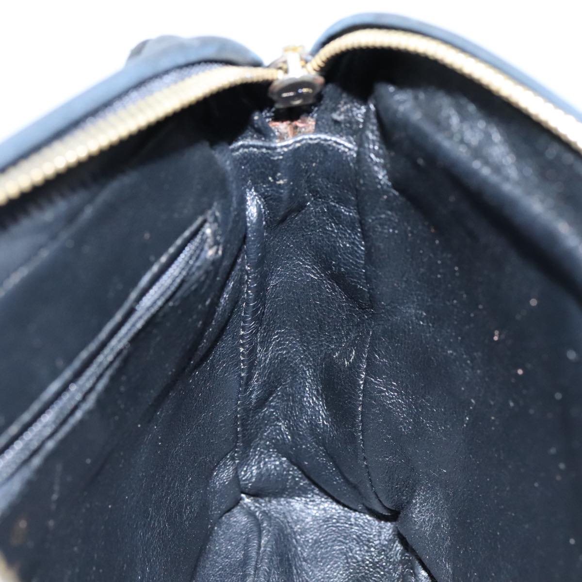 CHANEL Matelasse Chain Shoulder Bag Lamb Skin Black Gold CC Auth PP082