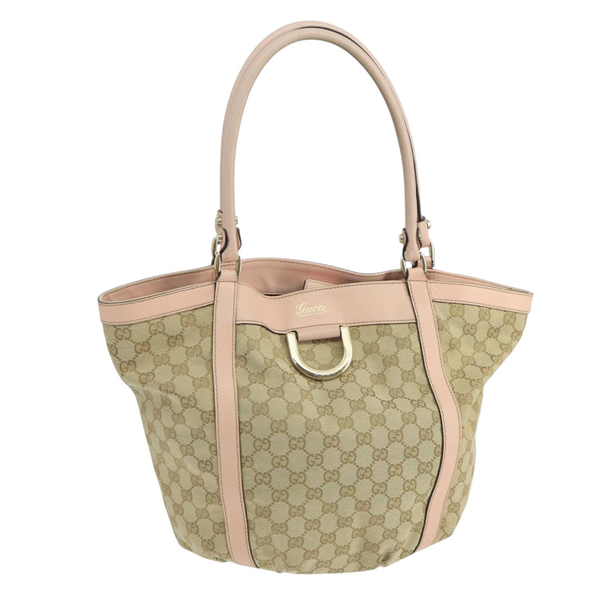 GUCCI GG Canvas Tote Bag Beige 211932 Auth PP095