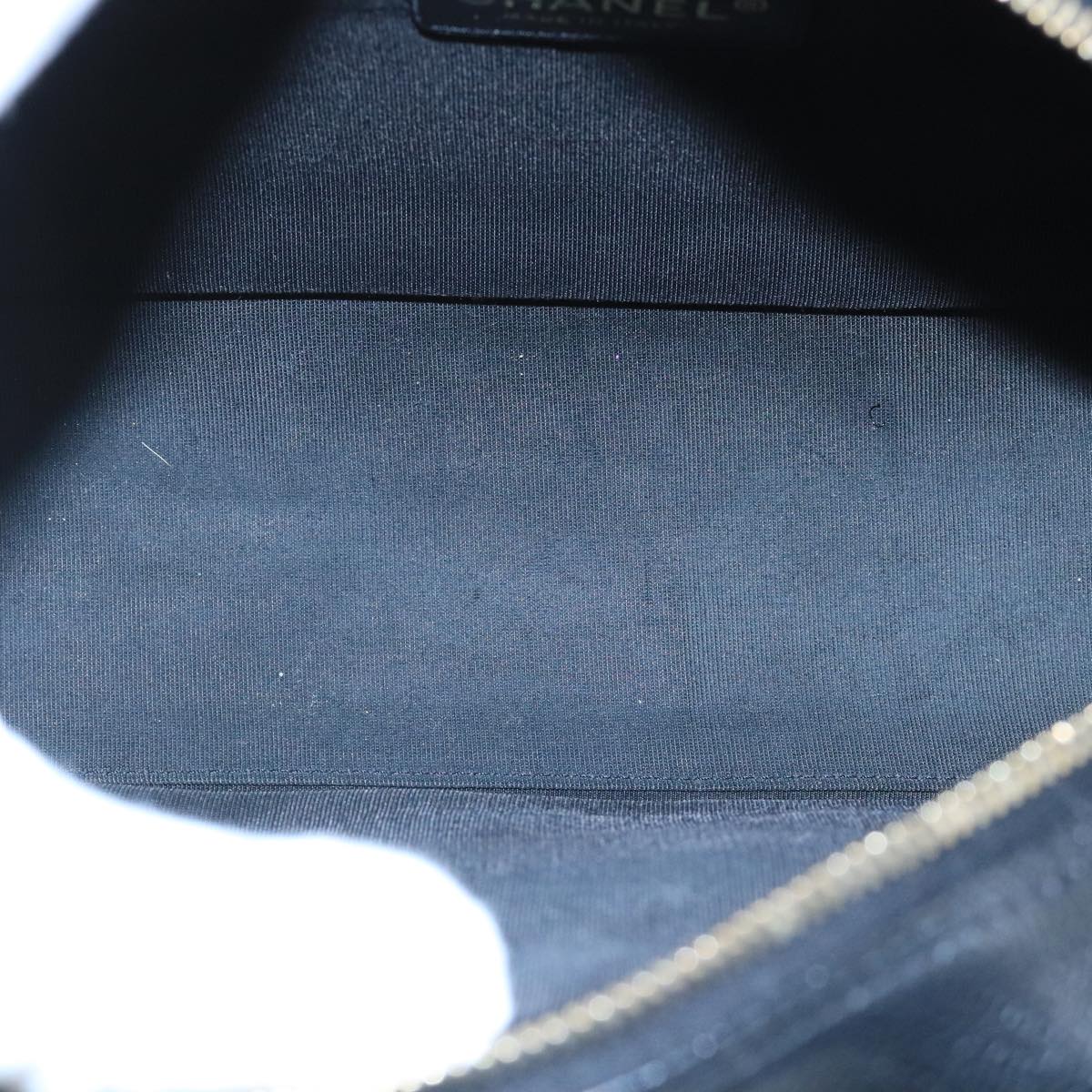 CHANEL Matelasse Hand Bag Caviar Skin Black CC Auth PP100A