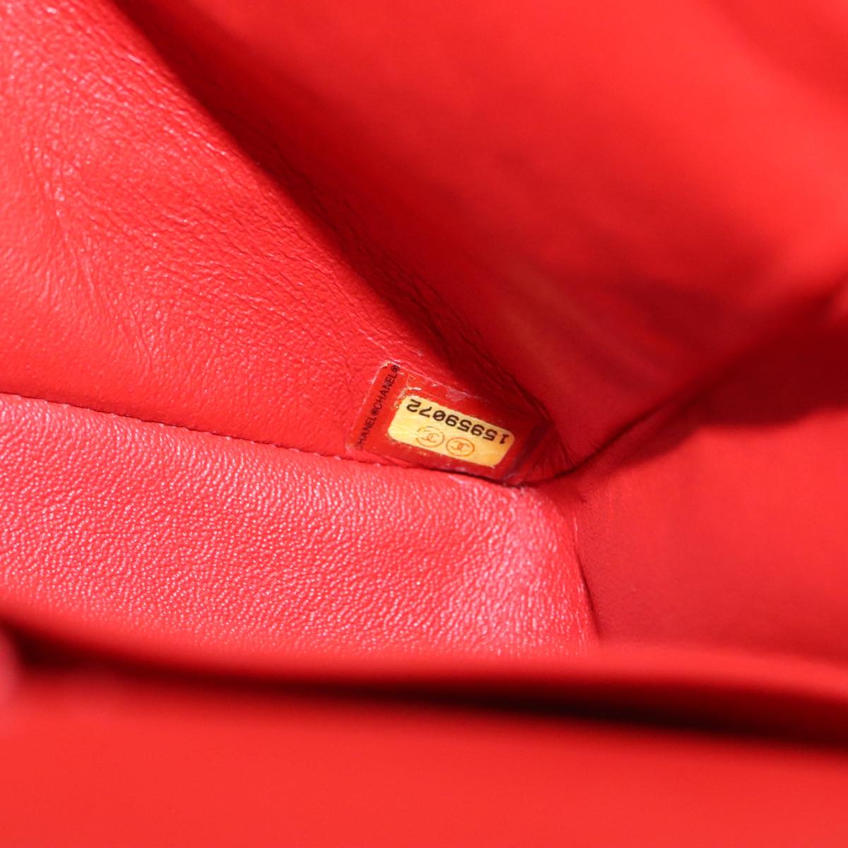 CHANEL Matelasse Chain Shoulder Bag Lamb Skin Orange Silver CC Auth PP105AM