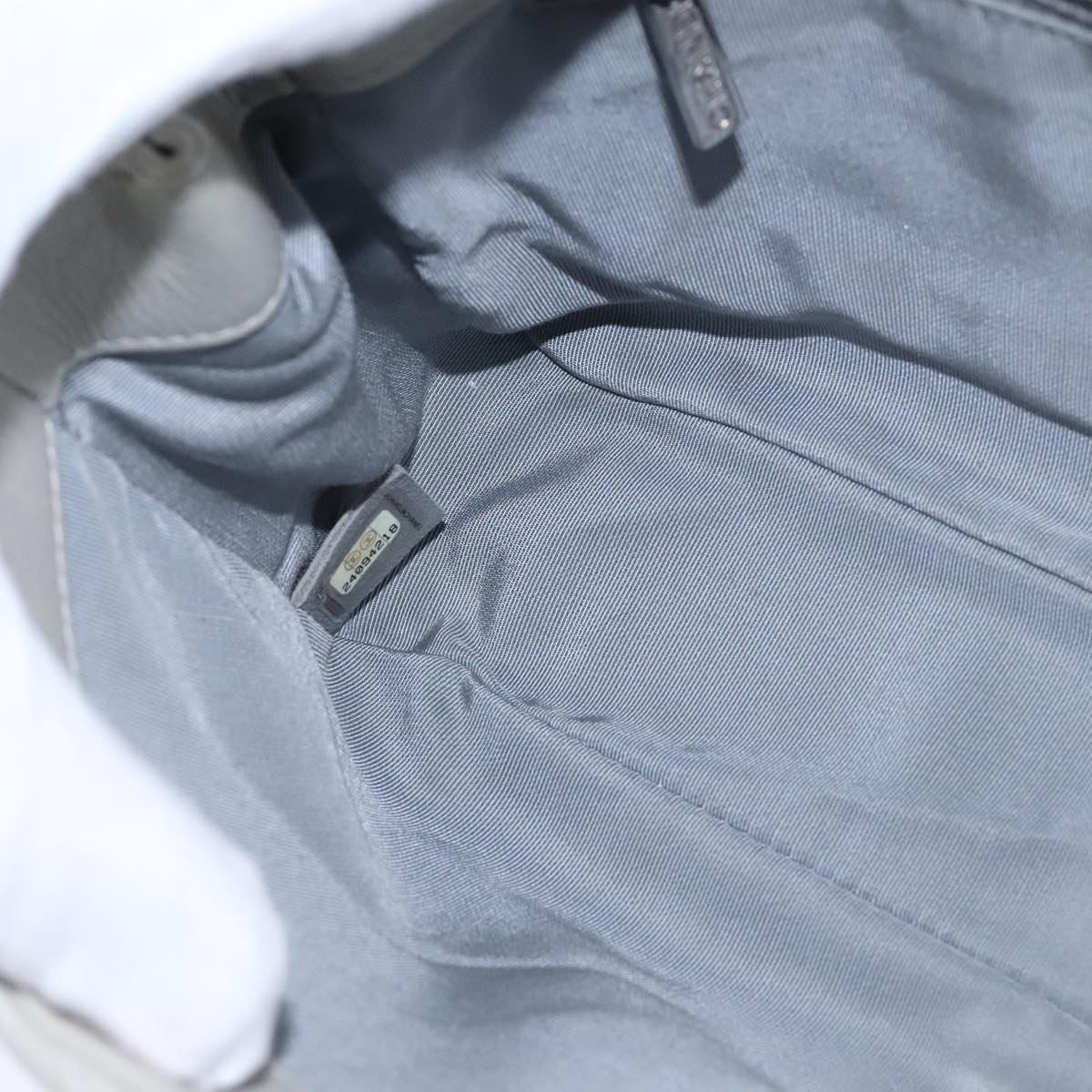 CHANEL Chain Shoulder Bag Leather Gray CC Auth PP141