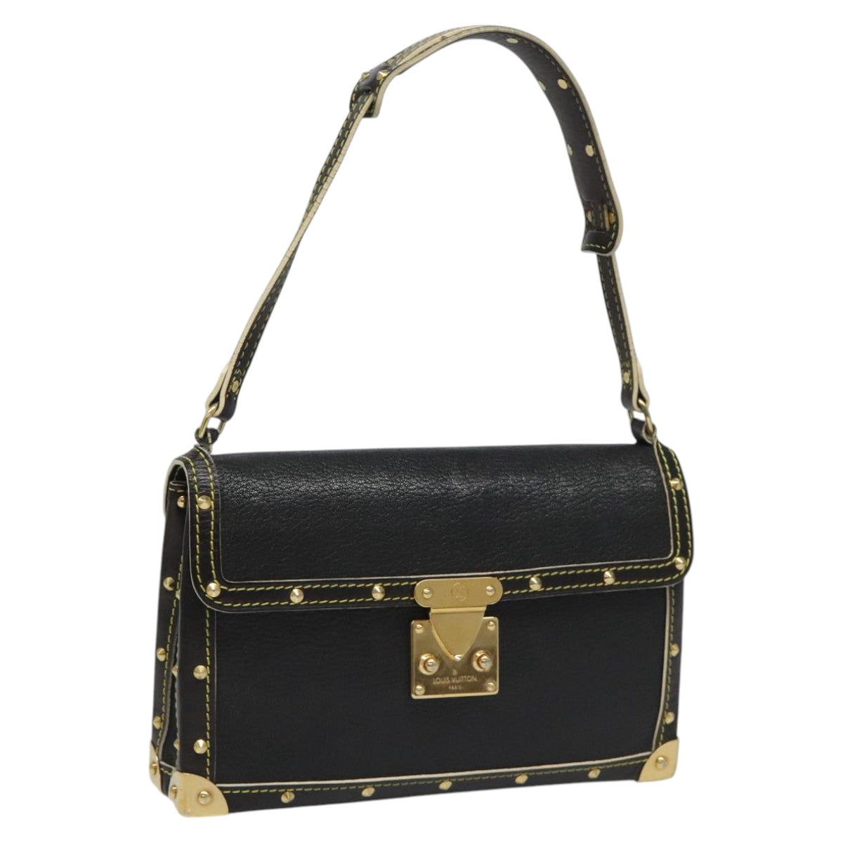LOUIS VUITTON Suhari Emerble Shoulder Bag Leather Black M92849 LV Auth PP195V