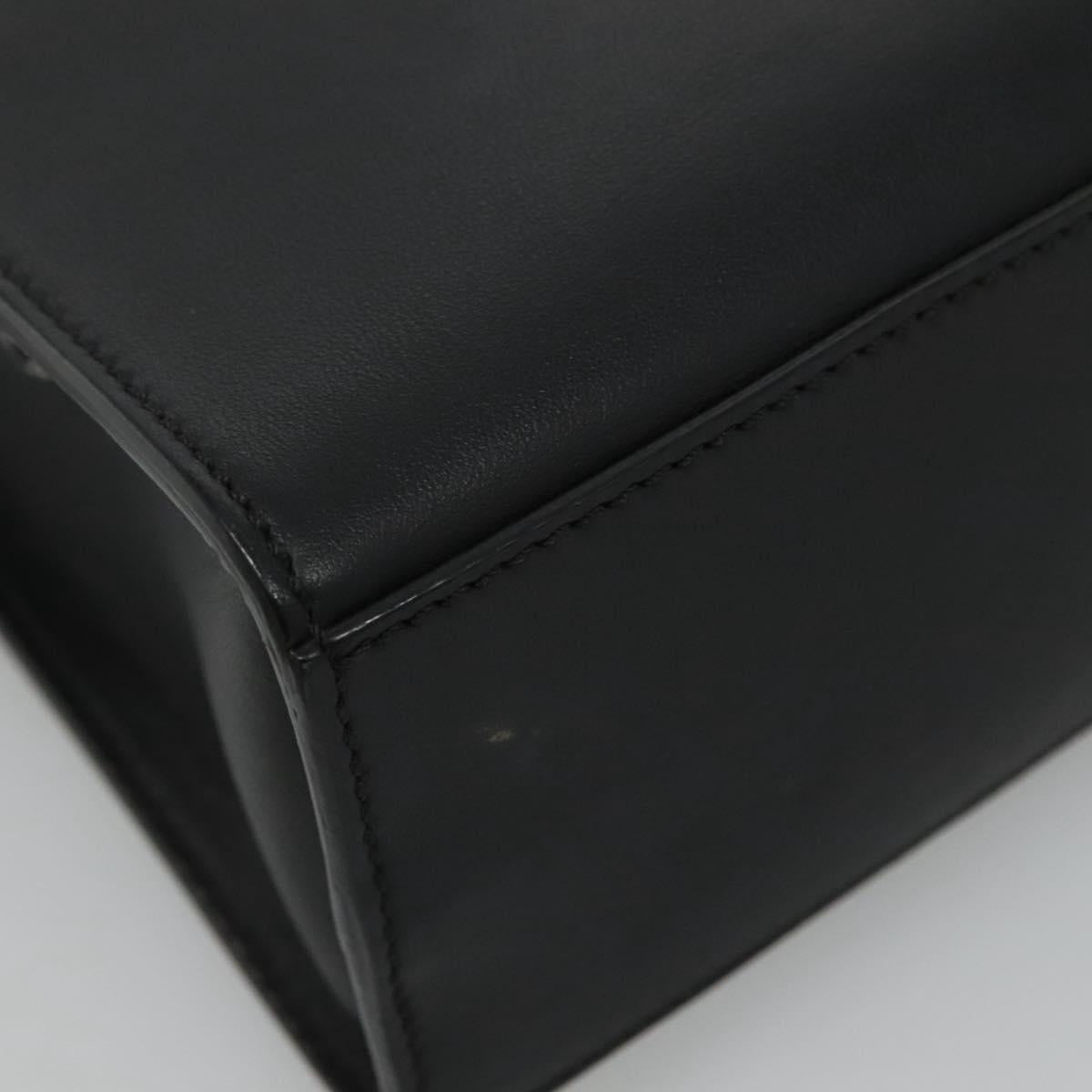 FENDI Hand Bag Leather 2way Black Auth PP274V