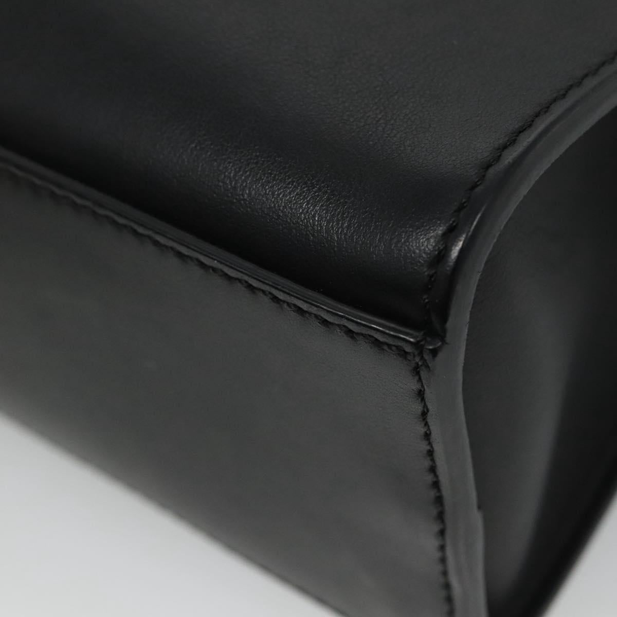 FENDI Hand Bag Leather 2way Black Auth PP274V