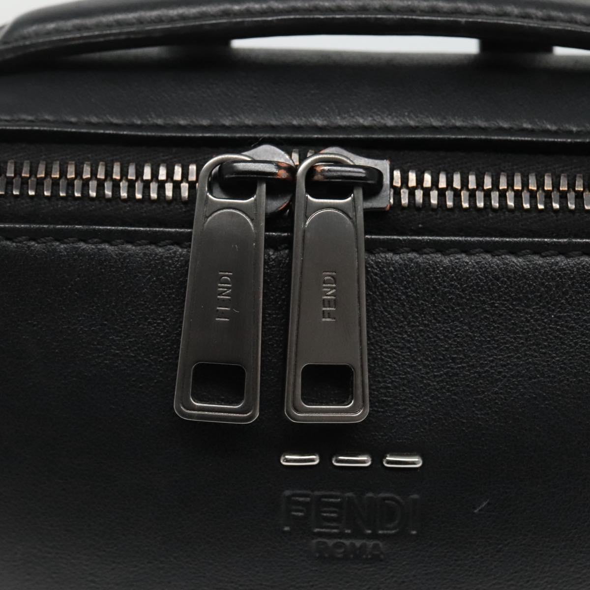 FENDI Hand Bag Leather 2way Black Auth PP274V