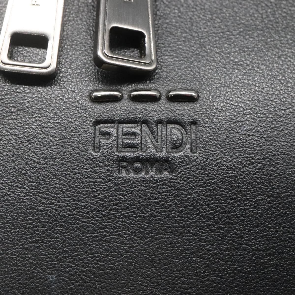 FENDI Hand Bag Leather 2way Black Auth PP274V
