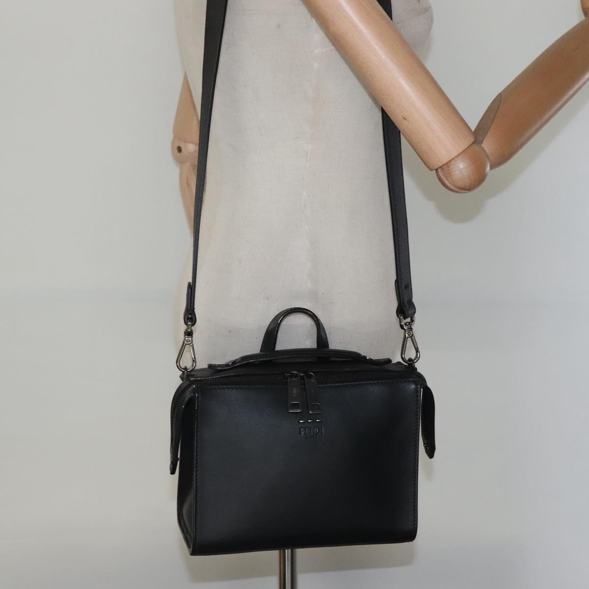 FENDI Hand Bag Leather 2way Black Auth PP274V