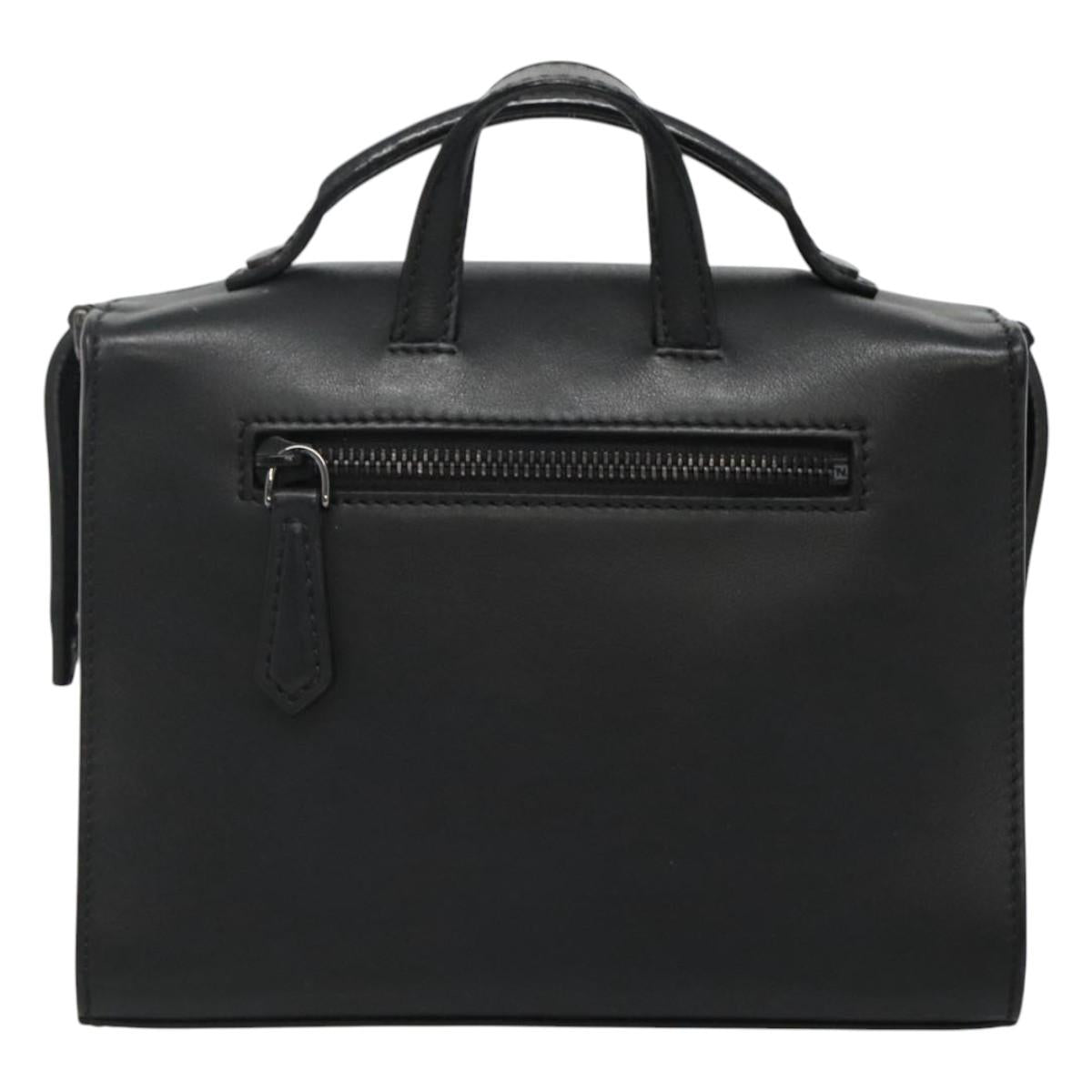 FENDI Hand Bag Leather 2way Black Auth PP274V