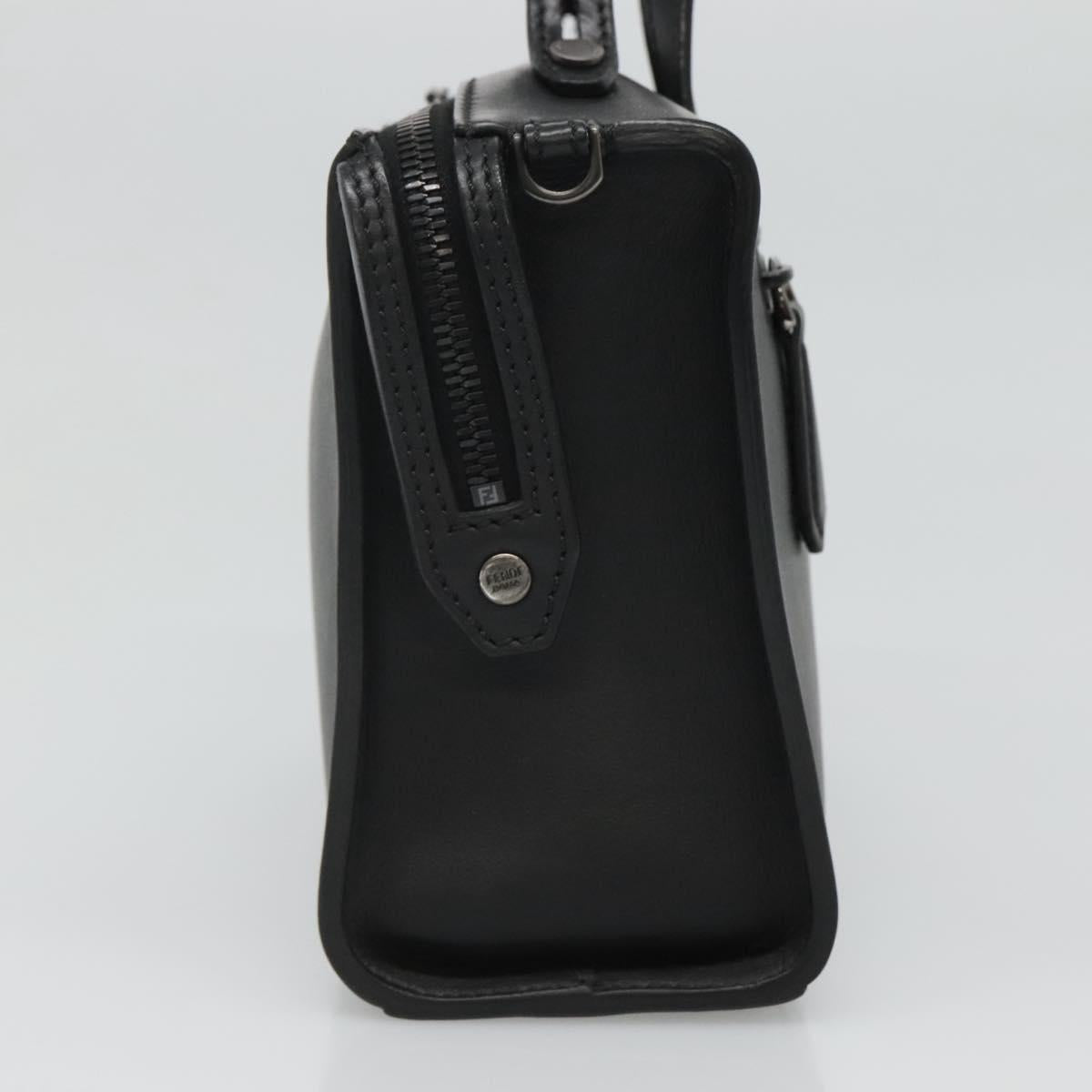FENDI Hand Bag Leather 2way Black Auth PP274V