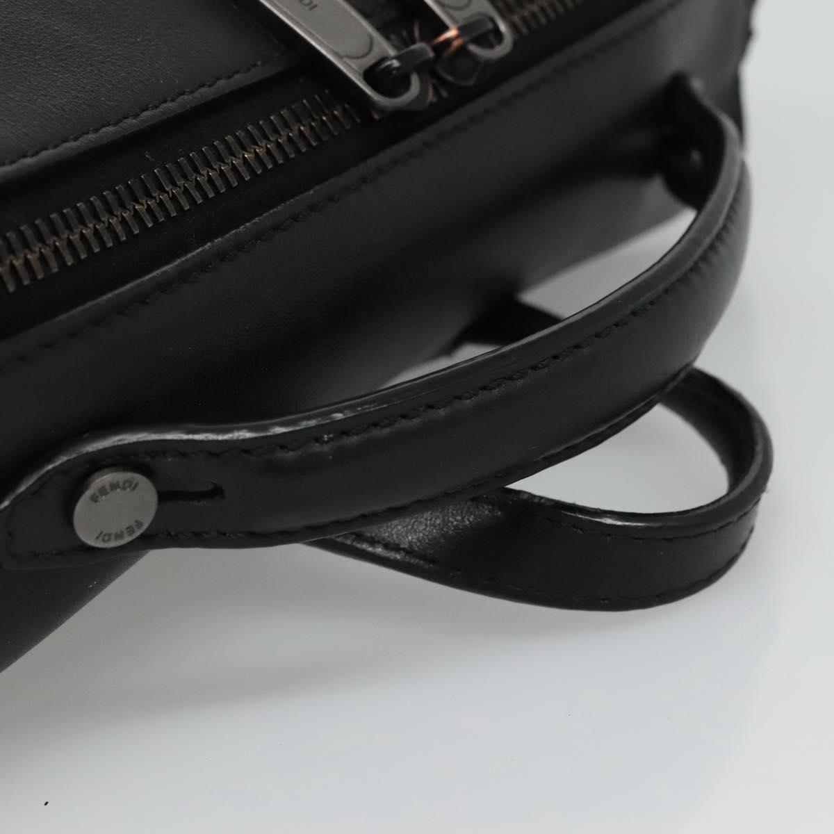 FENDI Hand Bag Leather 2way Black Auth PP274V
