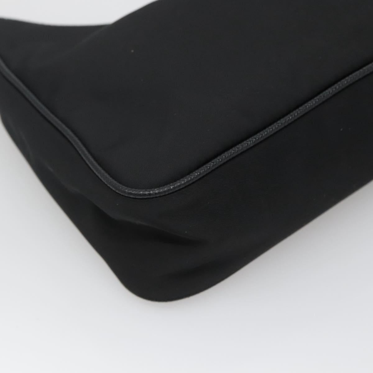 PRADA Shoulder Bag Nylon Black Silver Auth PP309