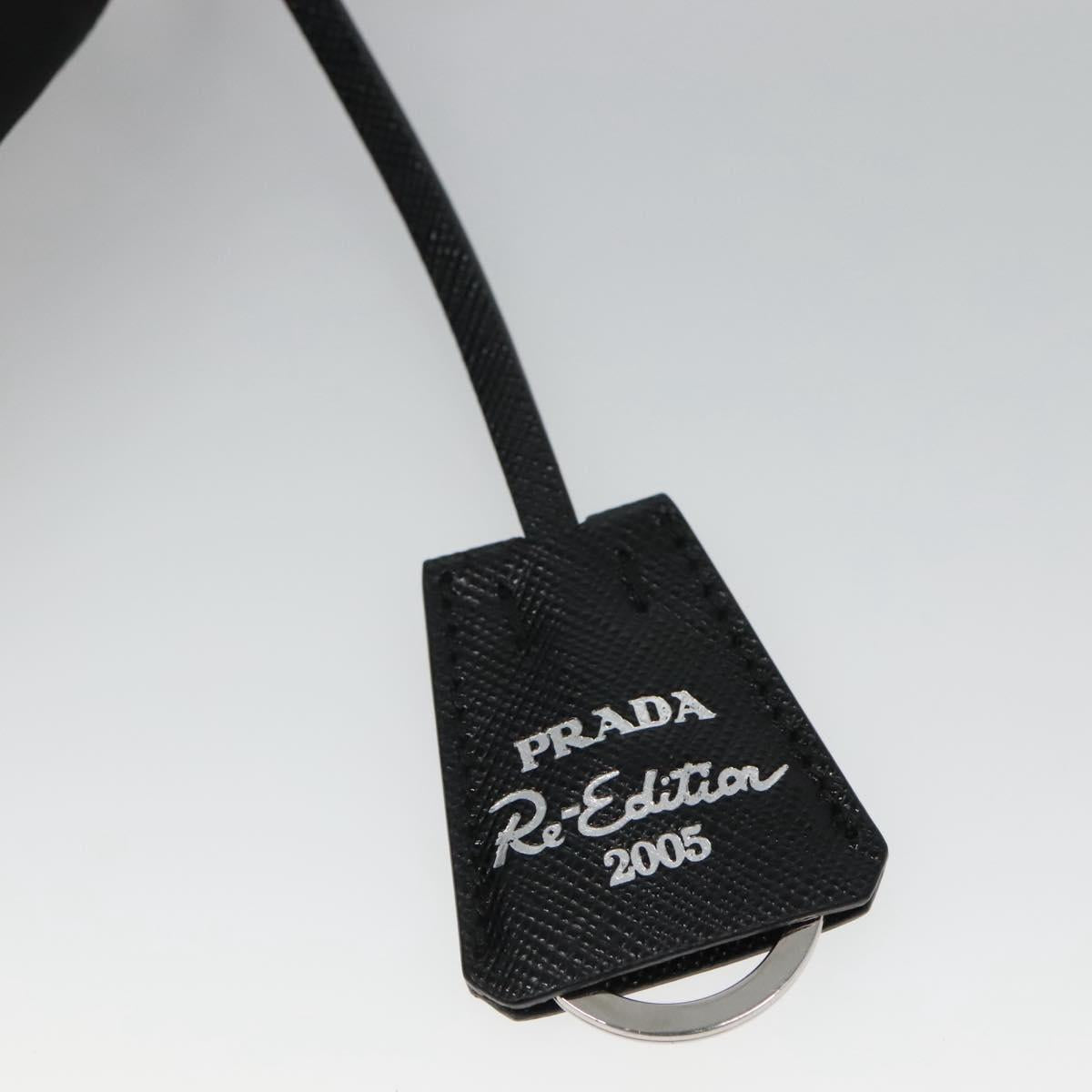 PRADA Shoulder Bag Nylon Black Silver Auth PP309