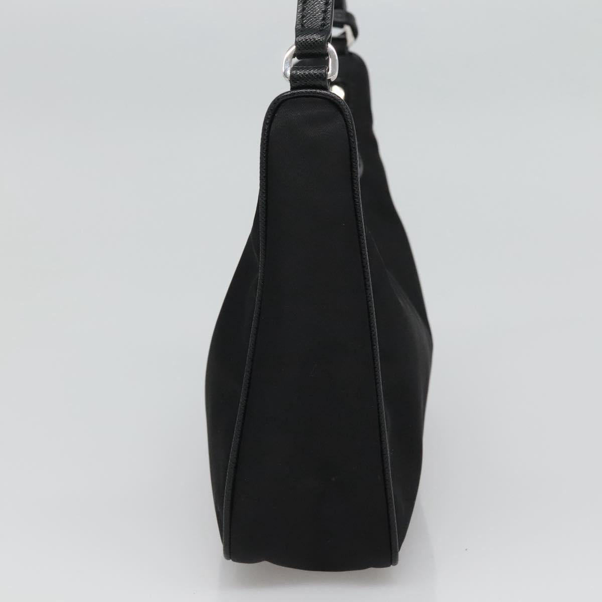 PRADA Shoulder Bag Nylon Black Silver Auth PP309