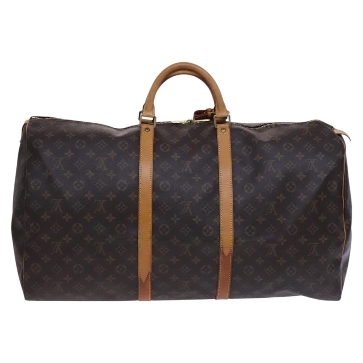 LOUIS VUITTON Monogram Keepall 60 Boston Bag M41422 LV Auth PP362