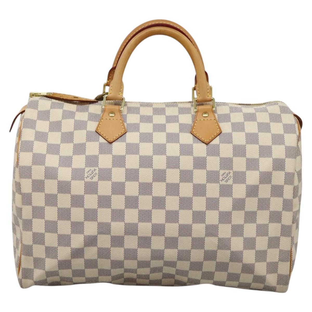 LOUIS VUITTON Damier Azur Speedy 35 Hand Bag N41535 LV Auth PP364AV