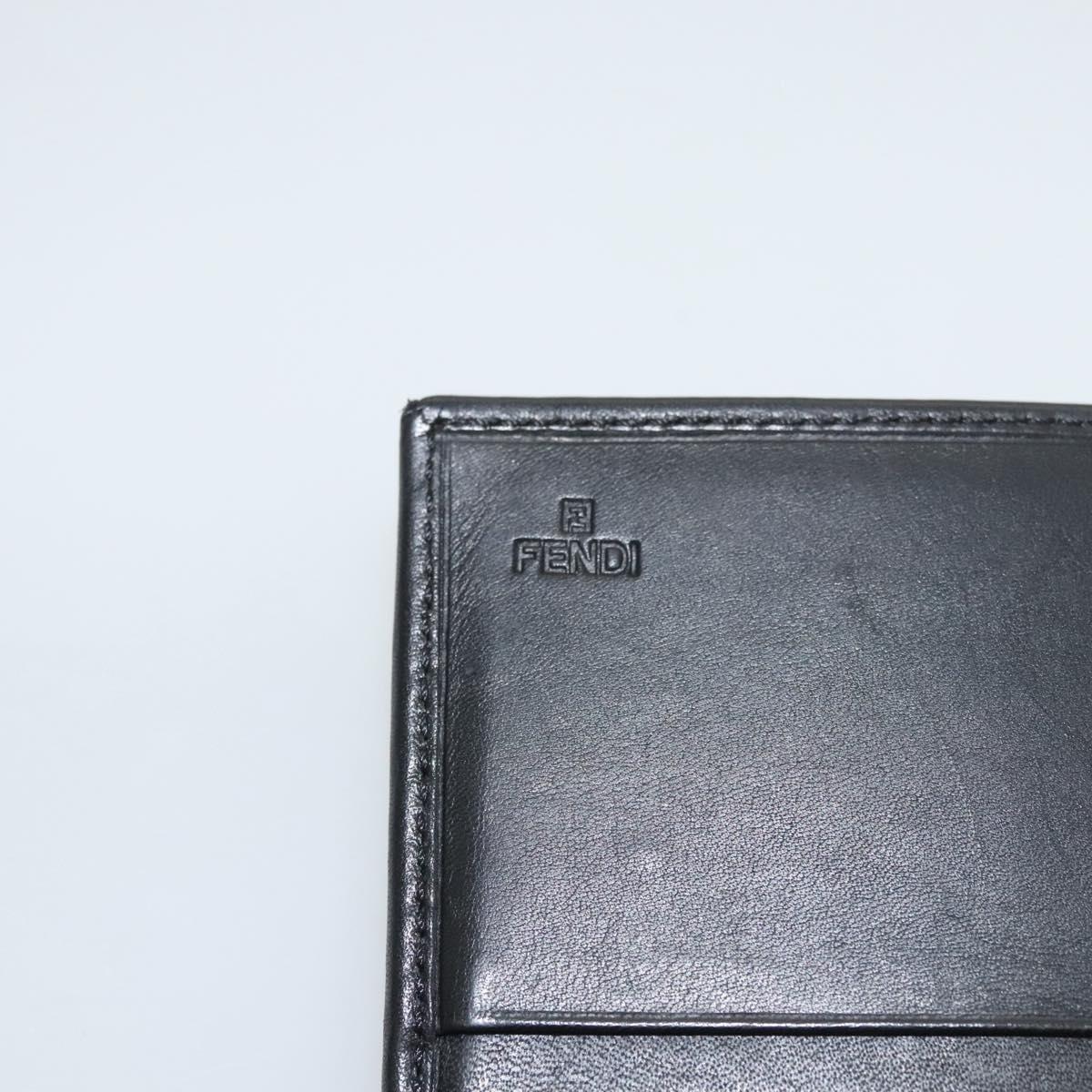 FENDI Zucchino Canvas Long Wallet Black Auth PP452