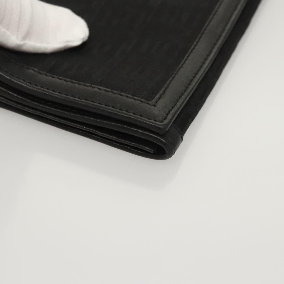 FENDI Zucchino Canvas Long Wallet Black Auth PP452