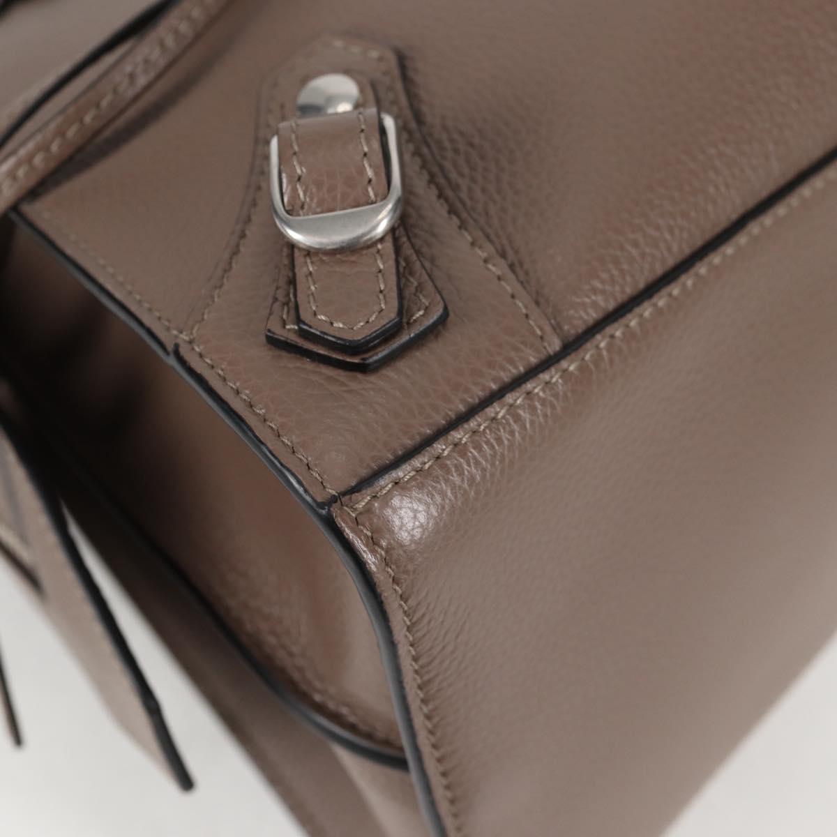 BALENCIAGA Neo Classic City S Bag Leather 2way Brown Silver 638521 Auth PP590M