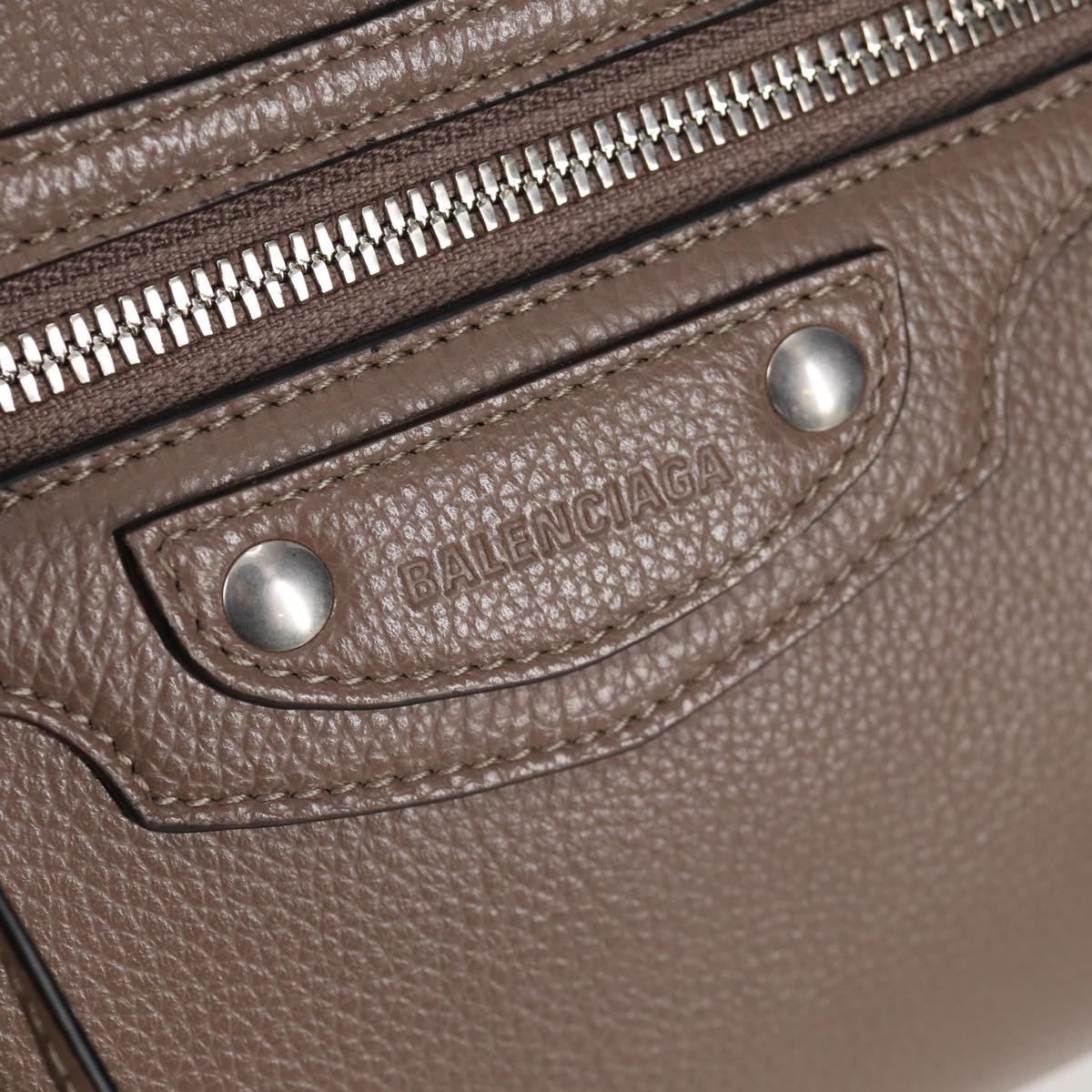 BALENCIAGA Neo Classic City S Bag Leather 2way Brown Silver 638521 Auth PP590M