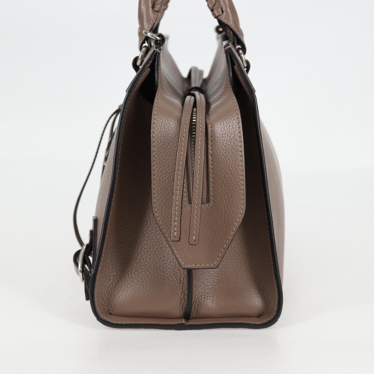 BALENCIAGA Neo Classic City S Bag Leather 2way Brown Silver 638521 Auth PP590M