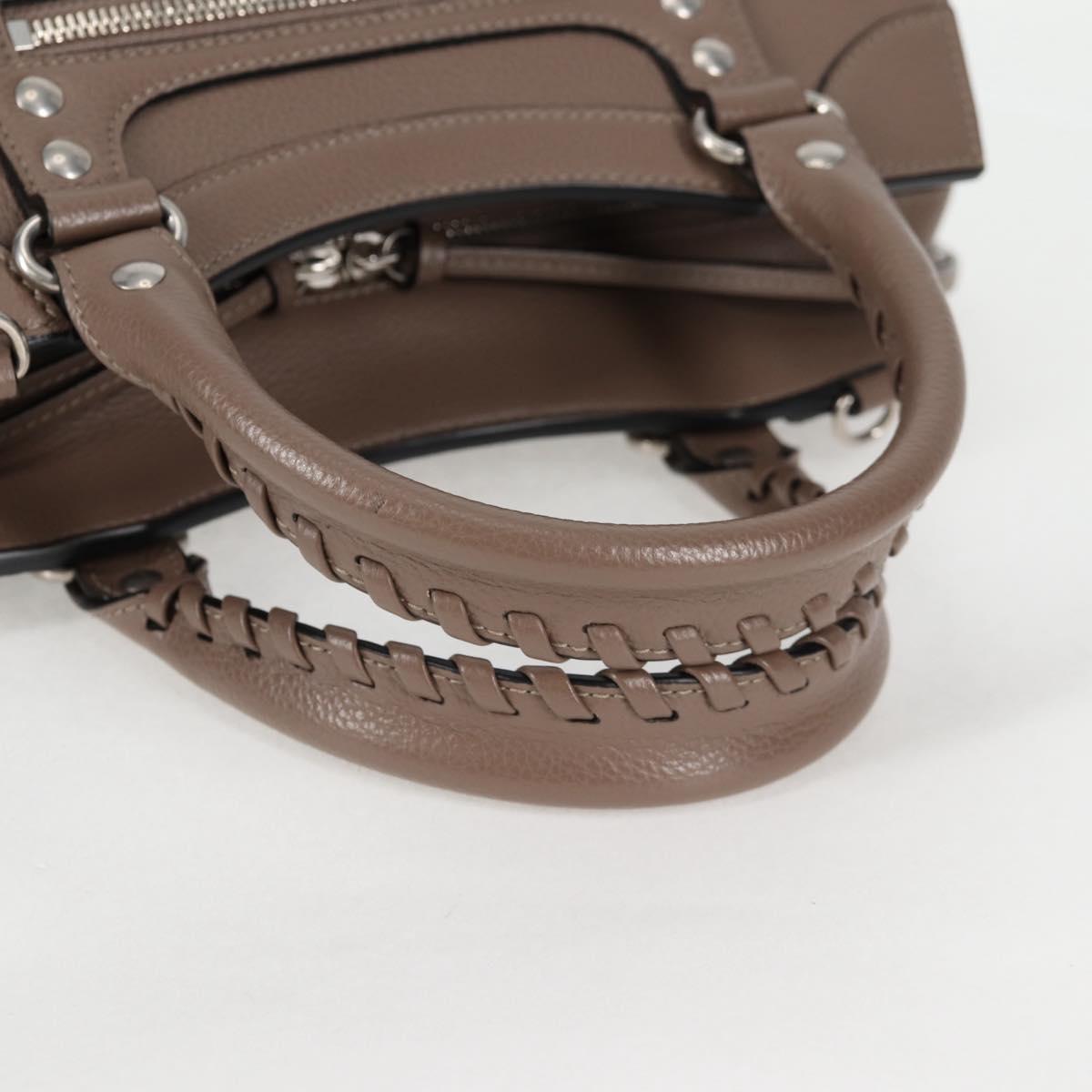 BALENCIAGA Neo Classic City S Bag Leather 2way Brown Silver 638521 Auth PP590M