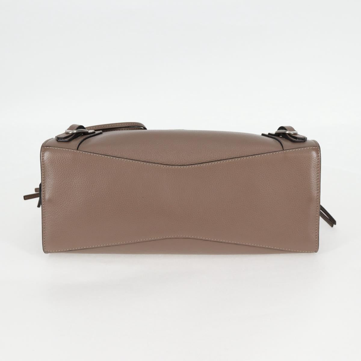 BALENCIAGA Neo Classic City S Bag Leather 2way Brown Silver 638521 Auth PP590M