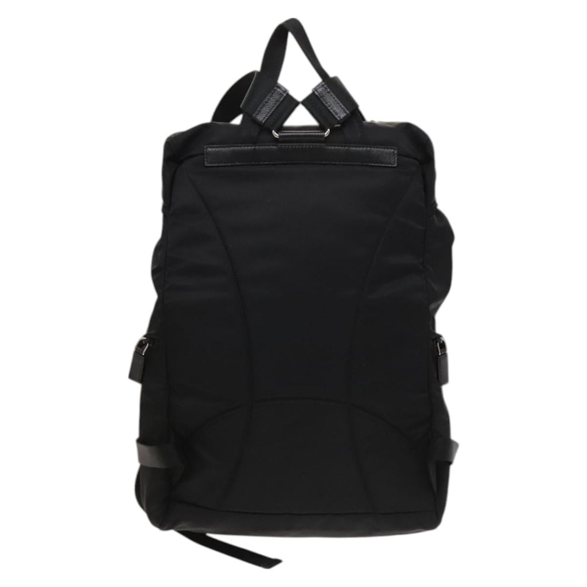 PRADA Backpack Nylon Black Silver Auth PP646