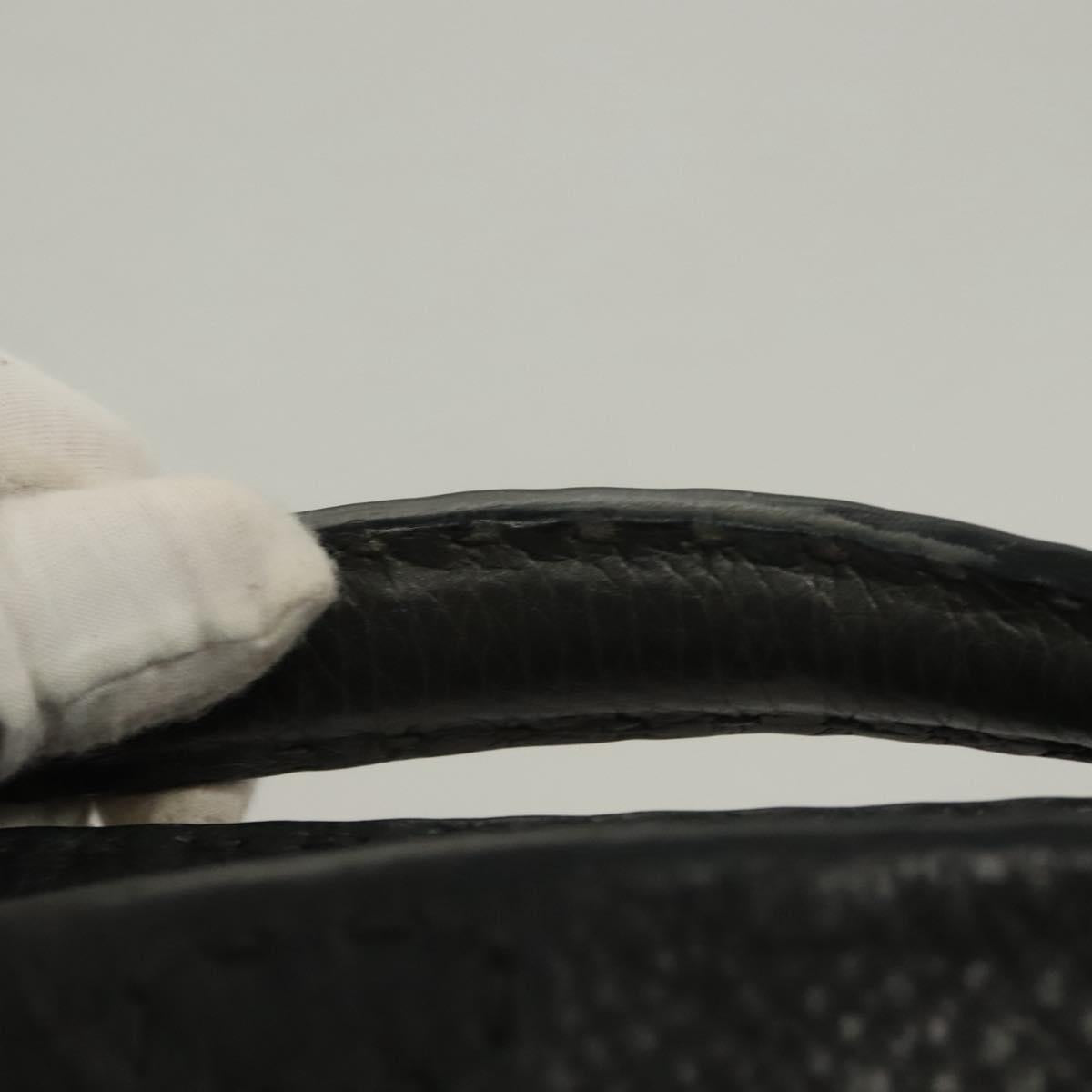 FENDI Celeria Hand Bag Leather 2way Black Silver Auth PP647