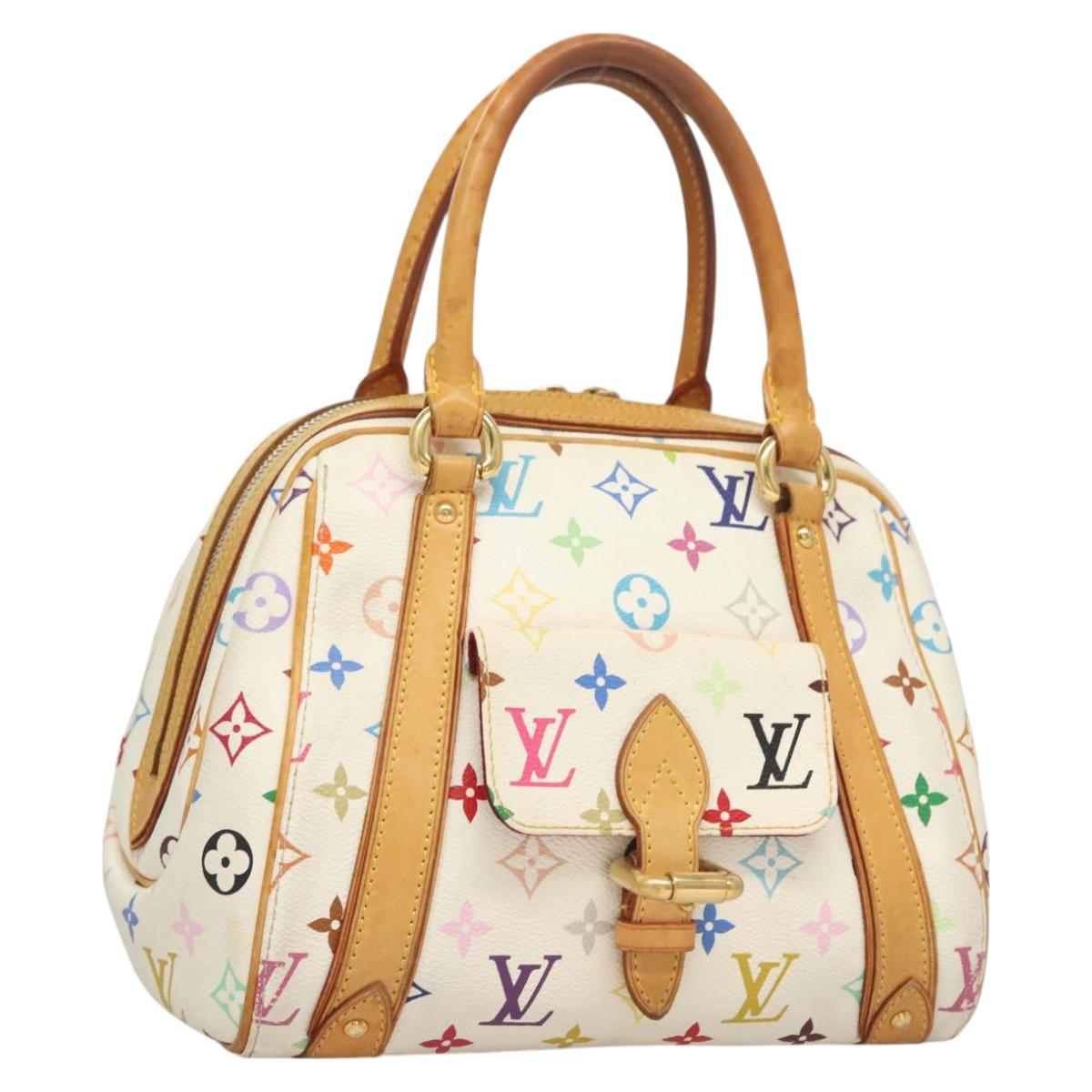 LOUIS VUITTON Monogram Multicolor Priscilla Hand Bag White M40096 LV Auth PP656