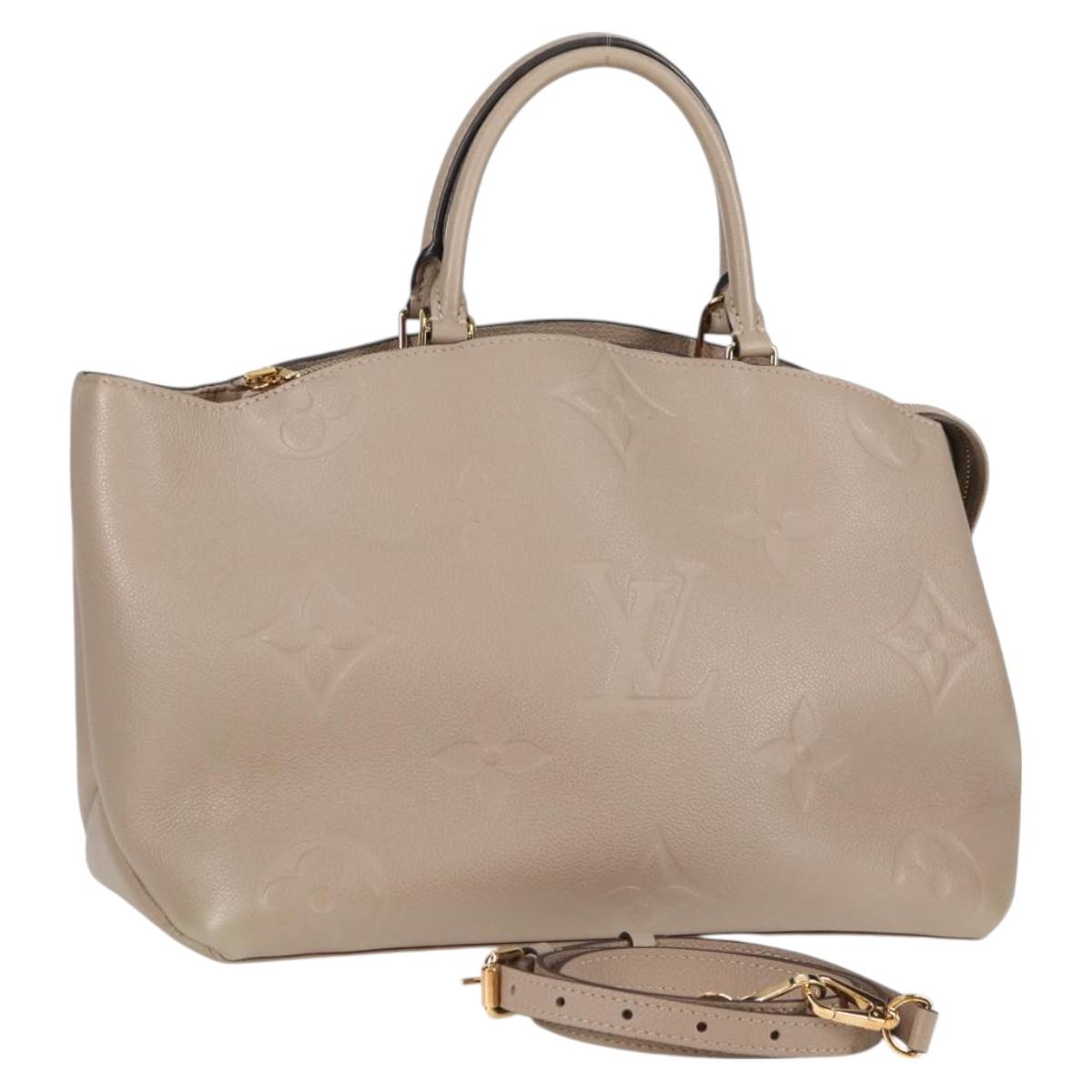 LOUIS VUITTON Monogram Empreinte Grand Palais MM Bag Beige M45833 LV Auth PP672M
