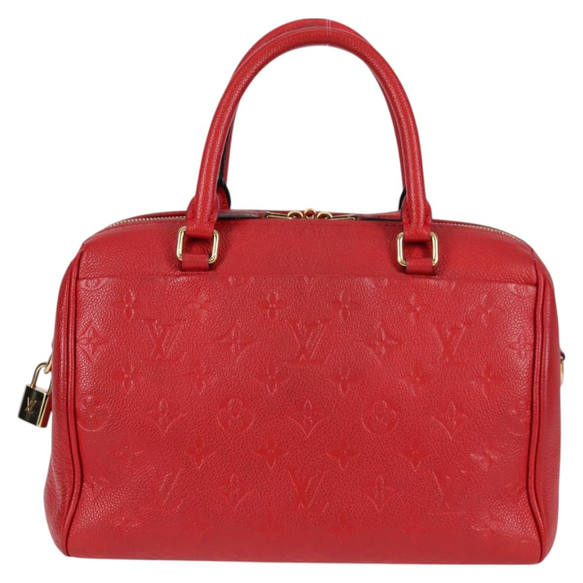 LOUIS VUITTON Empreinte Speedy Bandouliere 25NM Bag Red Slys M42399 Auth PP711M