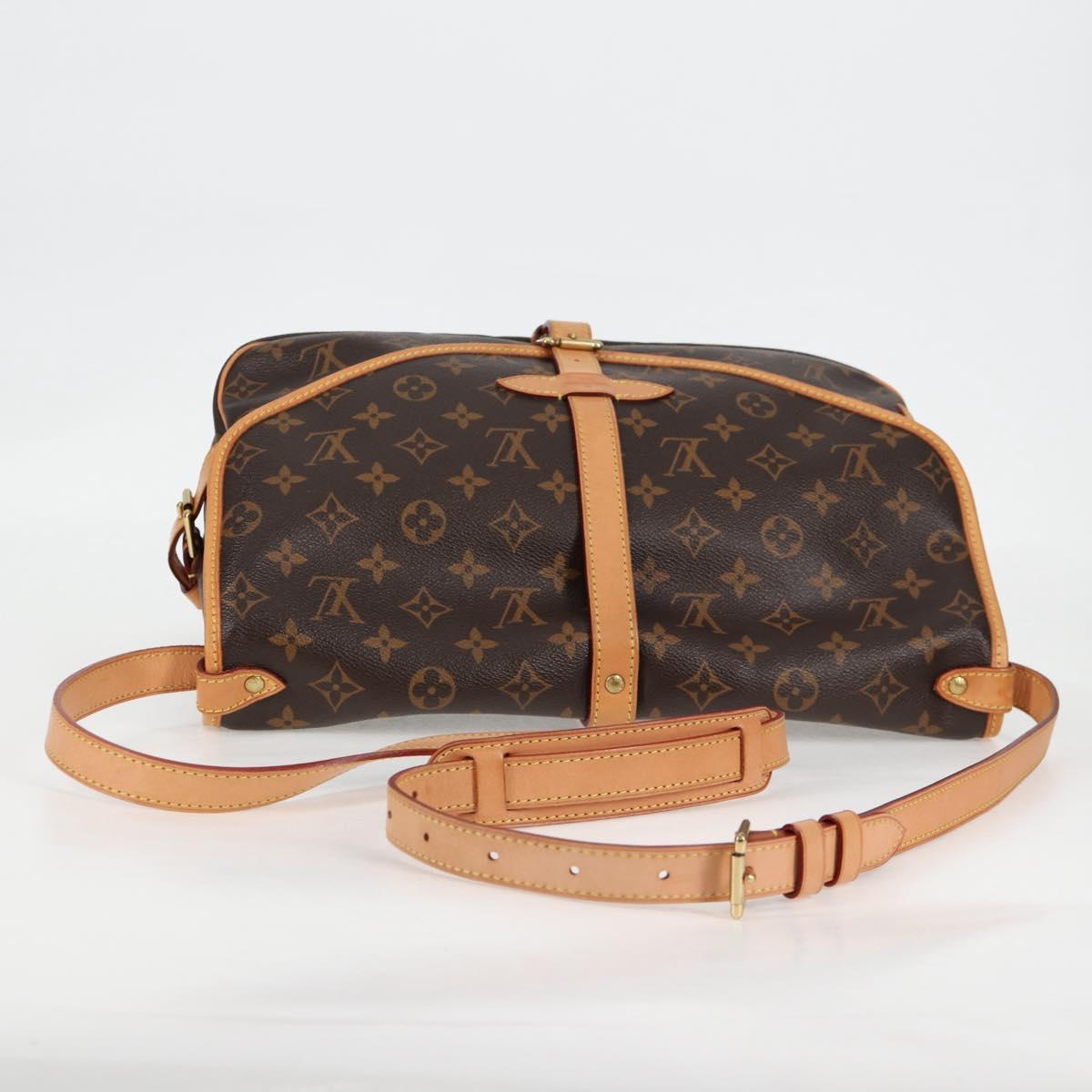 LOUIS VUITTON Monogram Saumur 35 Shoulder Bag M42254 LV Auth PP736V
