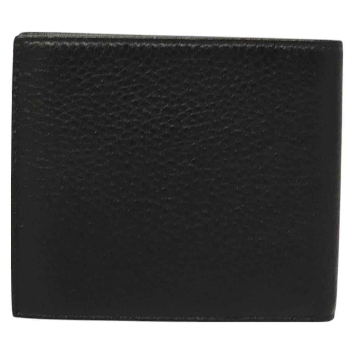 PRADA Bifold Wallet Leather Black Auth PP758