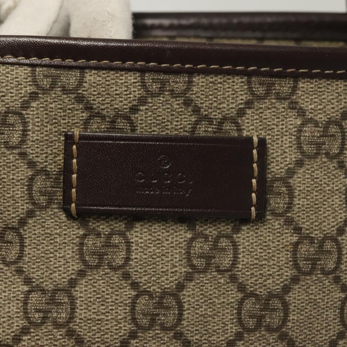 GUCCI GG Supreme Tote Bag PVC Brown Silver 211137 Auth PP779