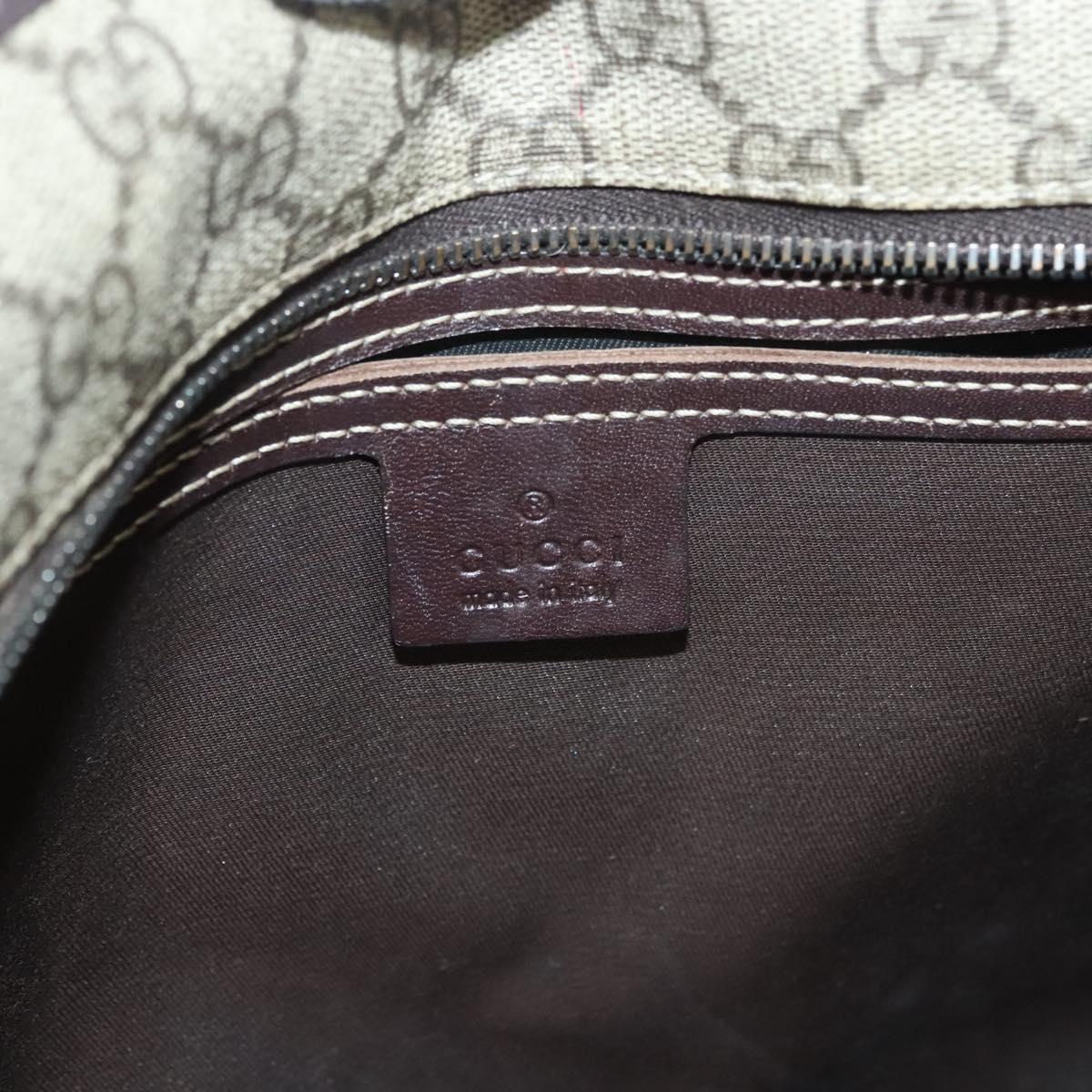 GUCCI GG Supreme Tote Bag PVC Brown Silver 211137 Auth PP779