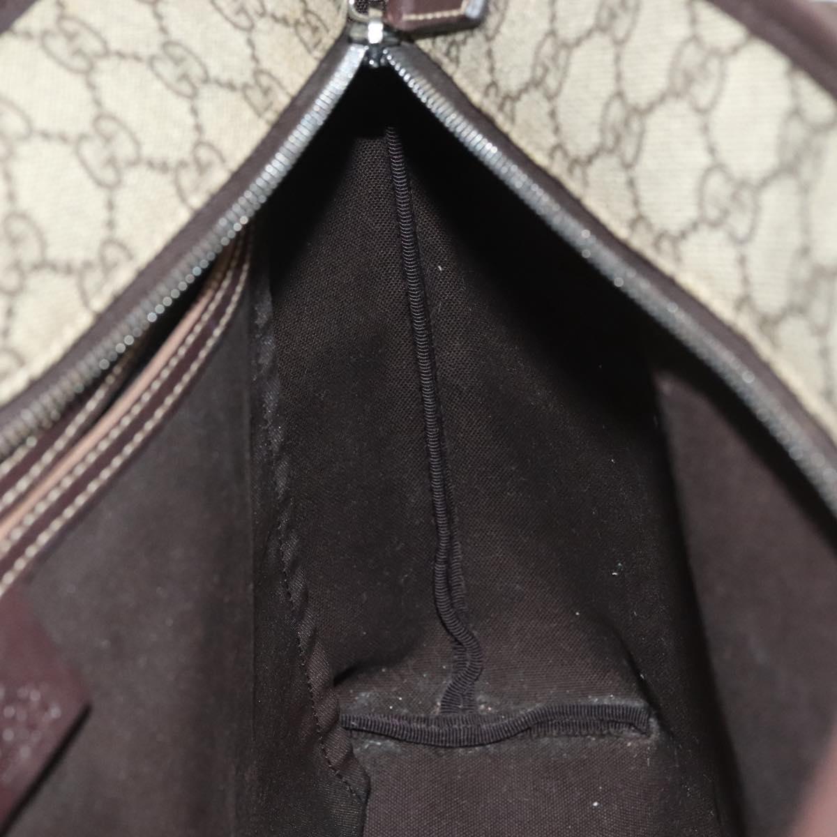 GUCCI GG Supreme Tote Bag PVC Brown Silver 211137 Auth PP779
