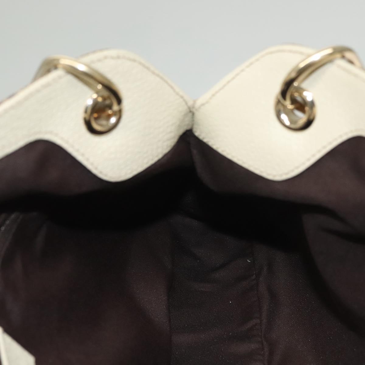 GUCCI GG Canvas Shoulder Bag Beige Gold 121023 Auth PP817