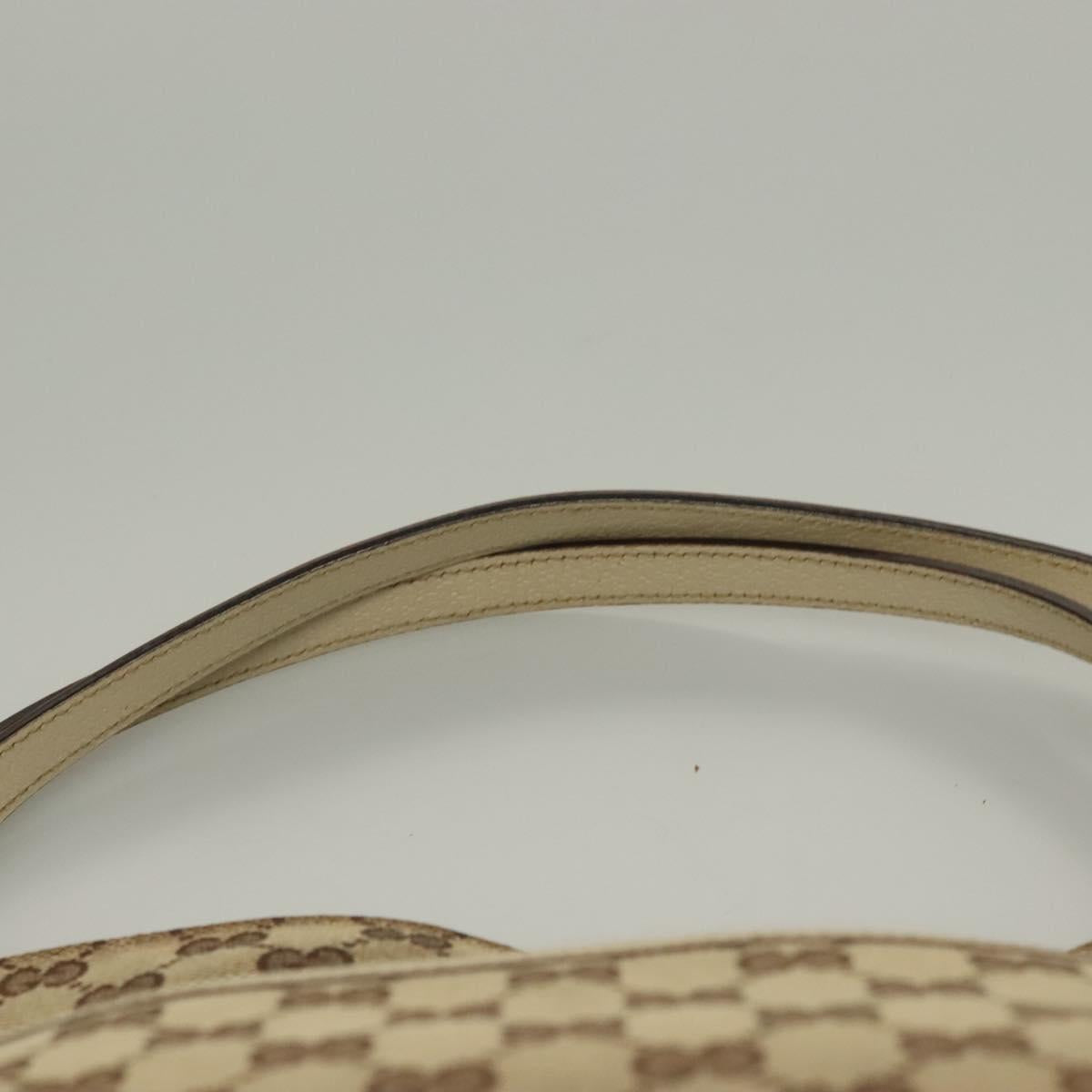 GUCCI GG Canvas Shoulder Bag Beige Gold 121023 Auth PP817