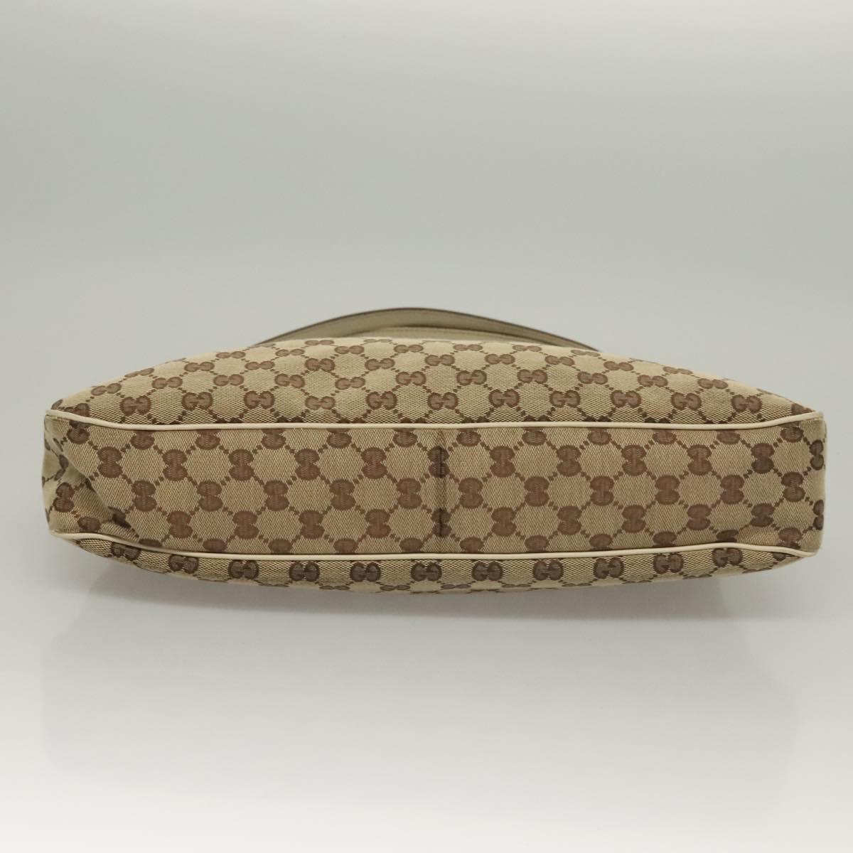 GUCCI GG Canvas Shoulder Bag Beige Gold 121023 Auth PP817