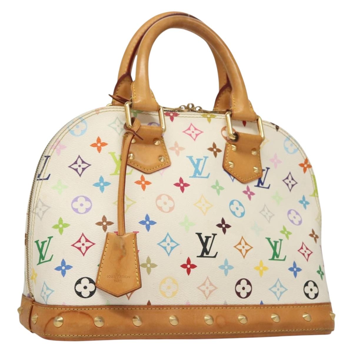 LOUIS VUITTON Monogram Multicolor Alma Hand Bag White M92647 LV Auth PP835