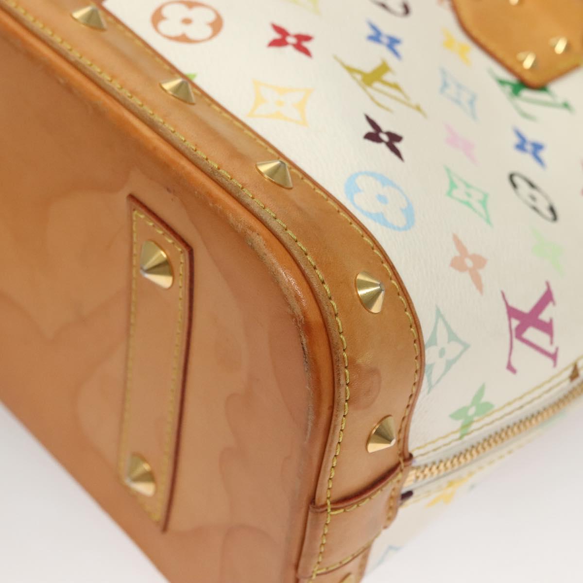LOUIS VUITTON Monogram Multicolor Alma Hand Bag White M92647 LV Auth PP835