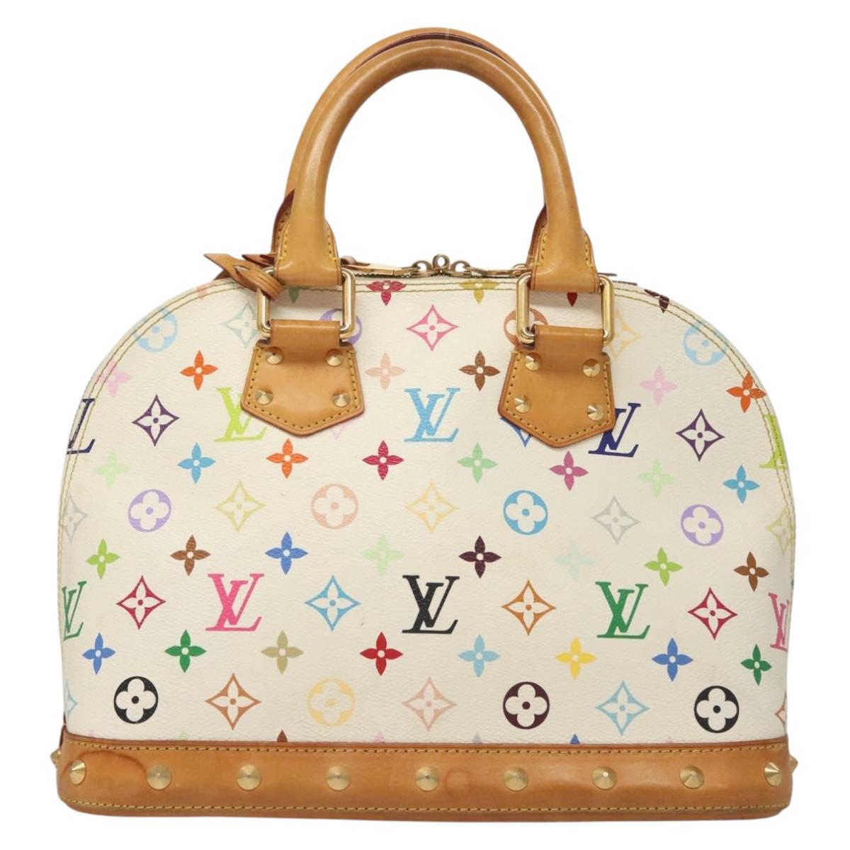 LOUIS VUITTON Monogram Multicolor Alma Hand Bag White M92647 LV Auth PP835