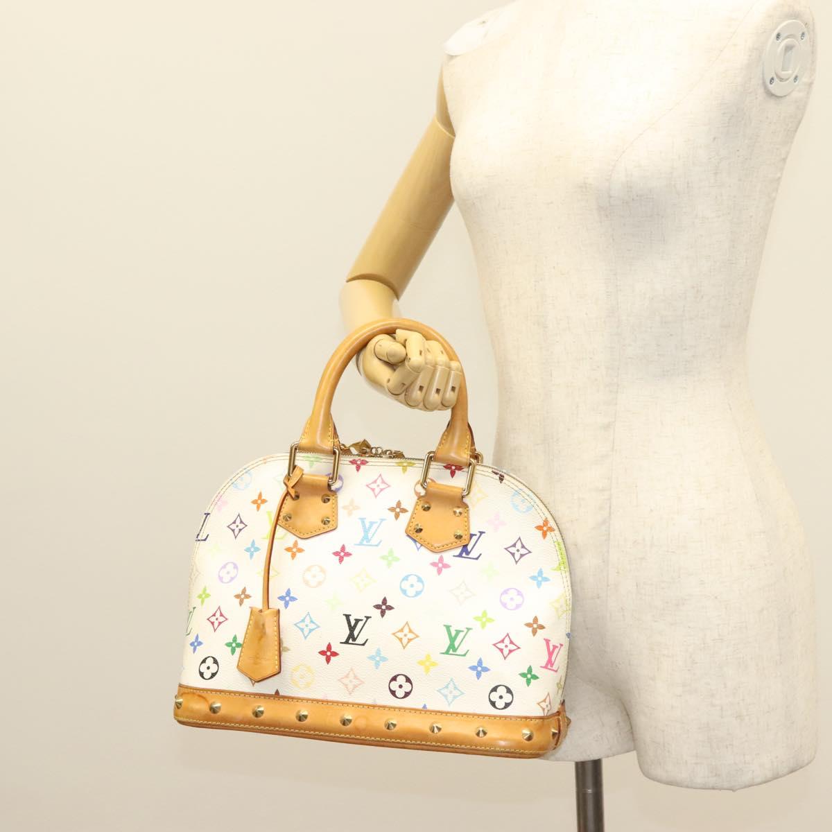 LOUIS VUITTON Monogram Multicolor Alma Hand Bag White M92647 LV Auth PP835