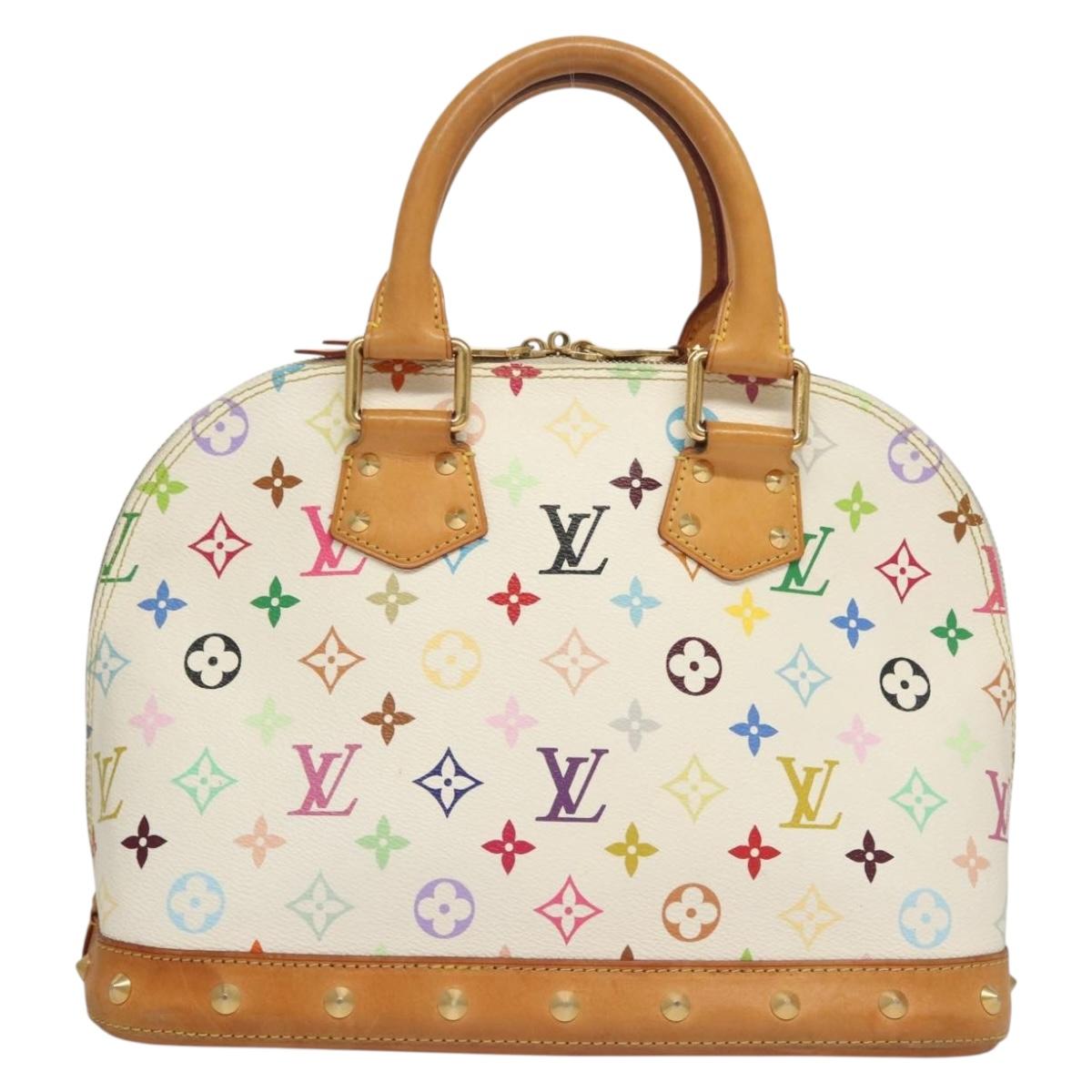LOUIS VUITTON Monogram Multicolor Alma Hand Bag White M92647 LV Auth PP835