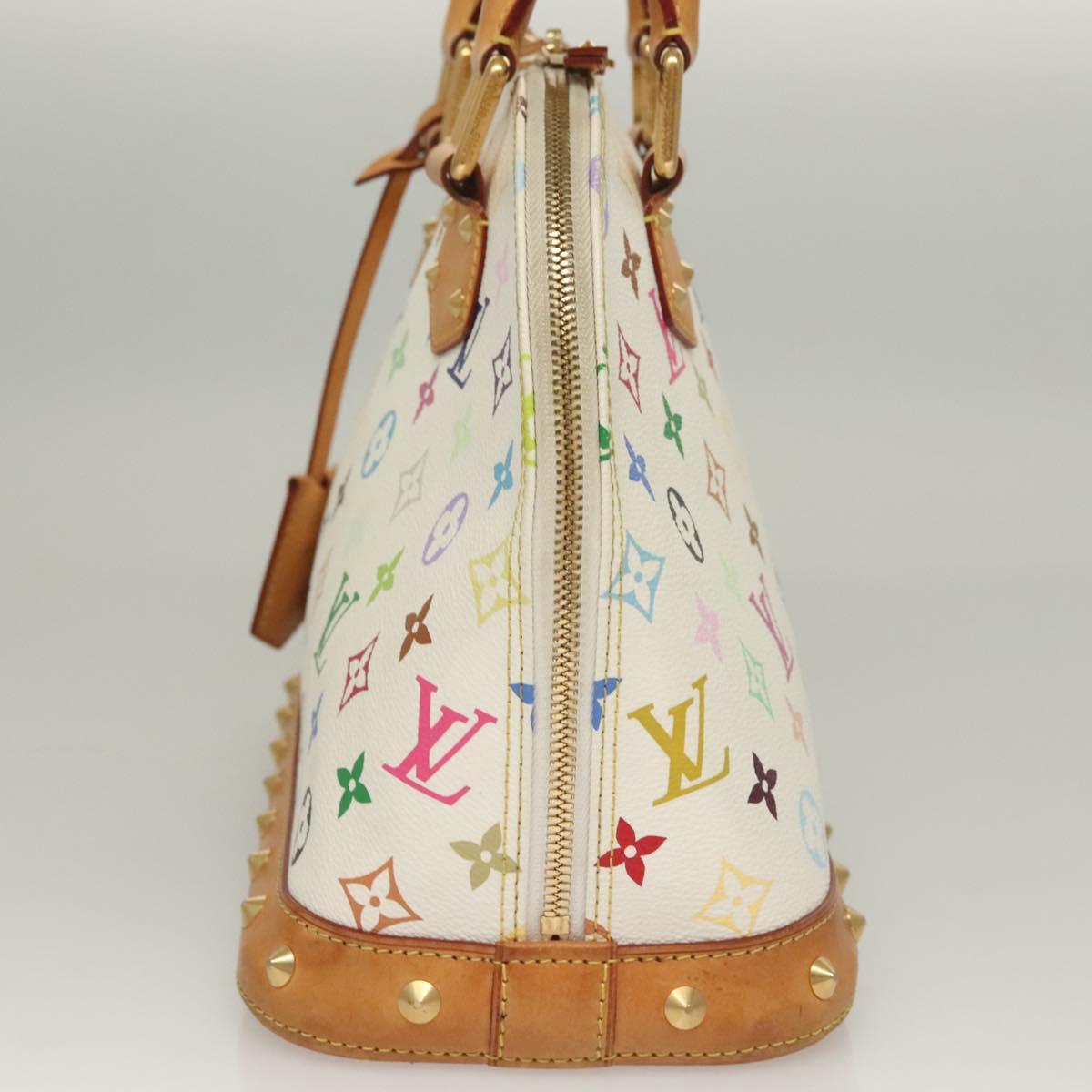 LOUIS VUITTON Monogram Multicolor Alma Hand Bag White M92647 LV Auth PP835