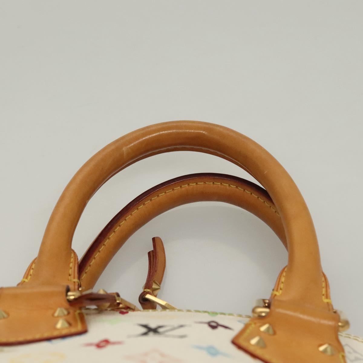 LOUIS VUITTON Monogram Multicolor Alma Hand Bag White M92647 LV Auth PP835