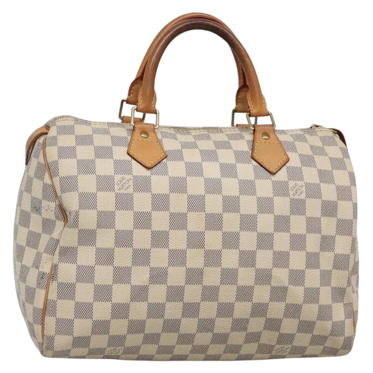 LOUIS VUITTON Damier Azur Speedy 30 Hand Bag N41533 LV Auth PP836