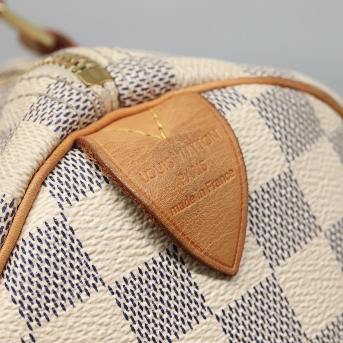 LOUIS VUITTON Damier Azur Speedy 30 Hand Bag N41533 LV Auth PP836