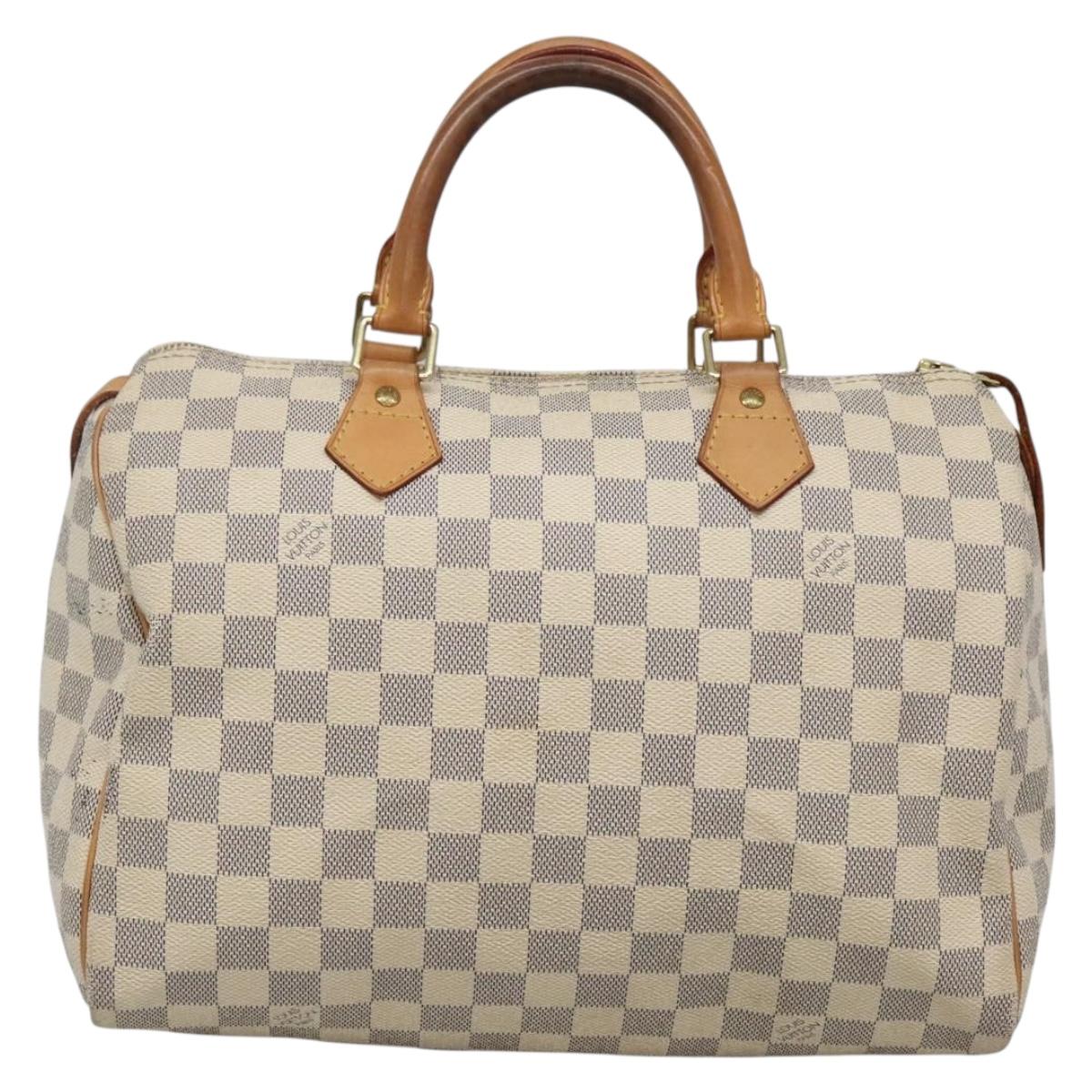 LOUIS VUITTON Damier Azur Speedy 30 Hand Bag N41533 LV Auth PP836
