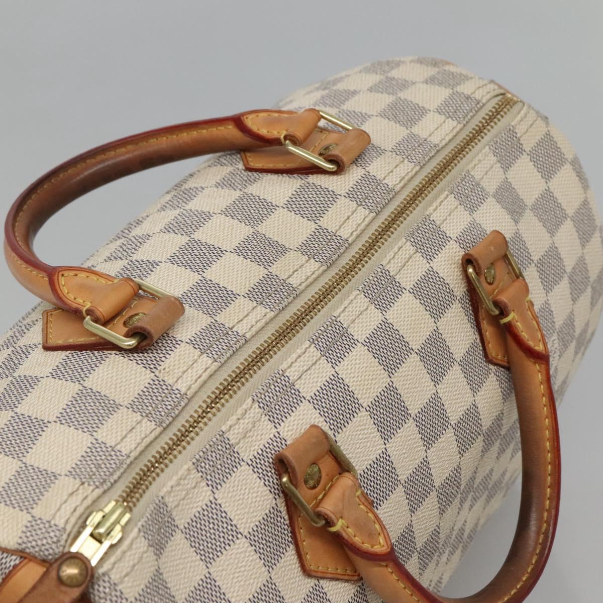 LOUIS VUITTON Damier Azur Speedy 30 Hand Bag N41533 LV Auth PP836